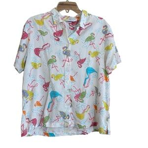 Tropical Island Flamingo Shirt XL